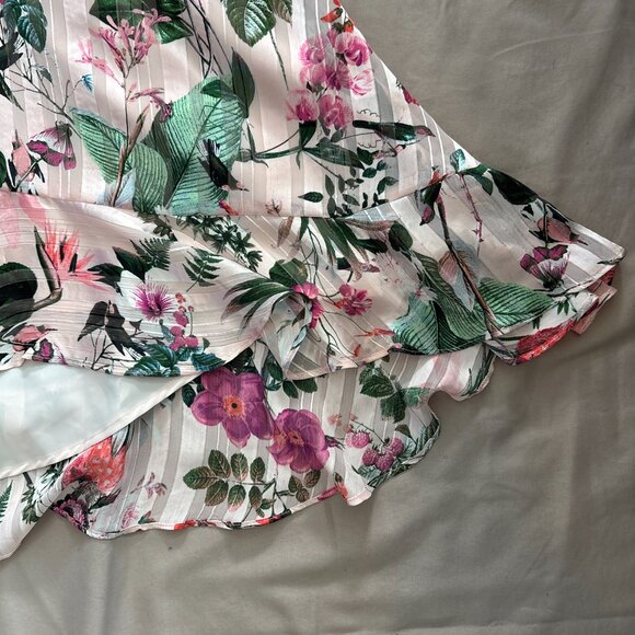 Banana Republic Botanical Fit Flare Midi Dress Sz 6 Pockets - Picture 2 of 6